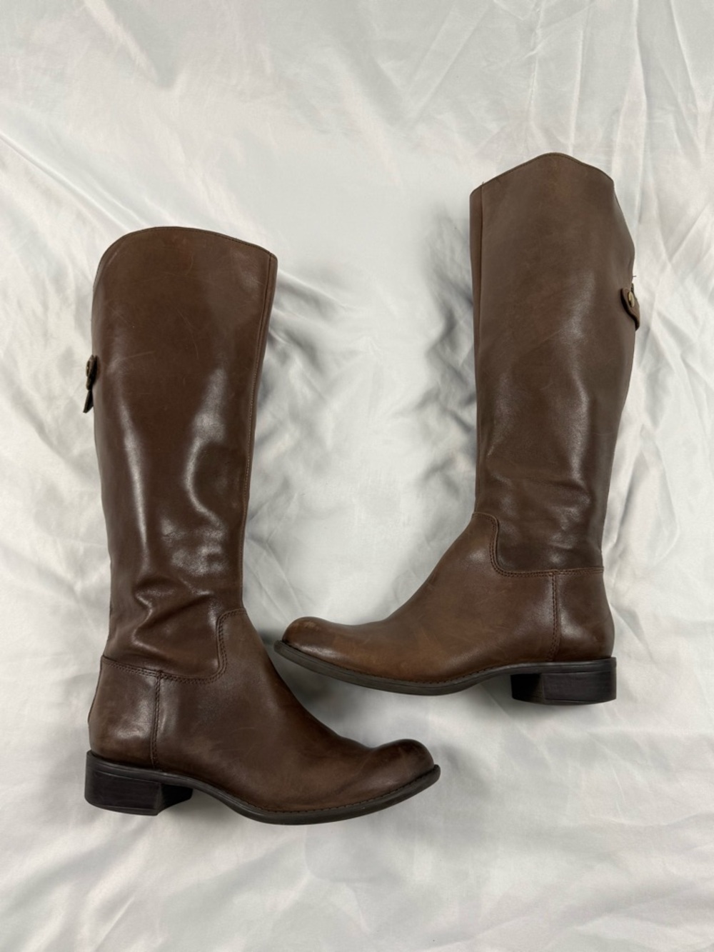Franco Sarto Cricket Tall Brown Leather Riding Boots Women Size 6.5 M‎